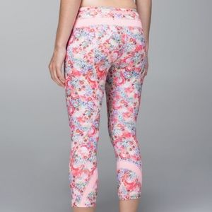 lululemon athletica Floral Leggings - Pink and White
